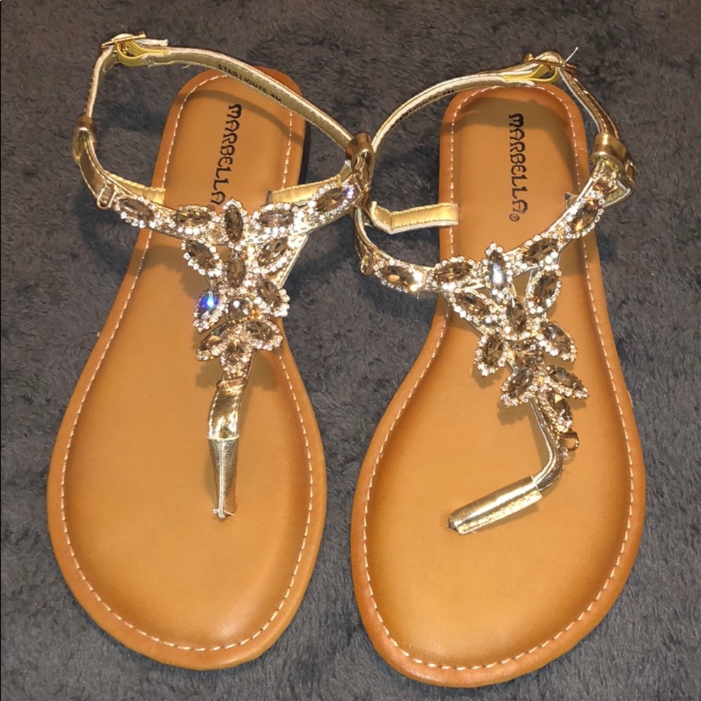 Gold Bling Sandals